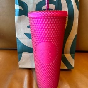 Starbucks Tumbler Ruby Pink Studded Venti 24oz - Spring 2023
